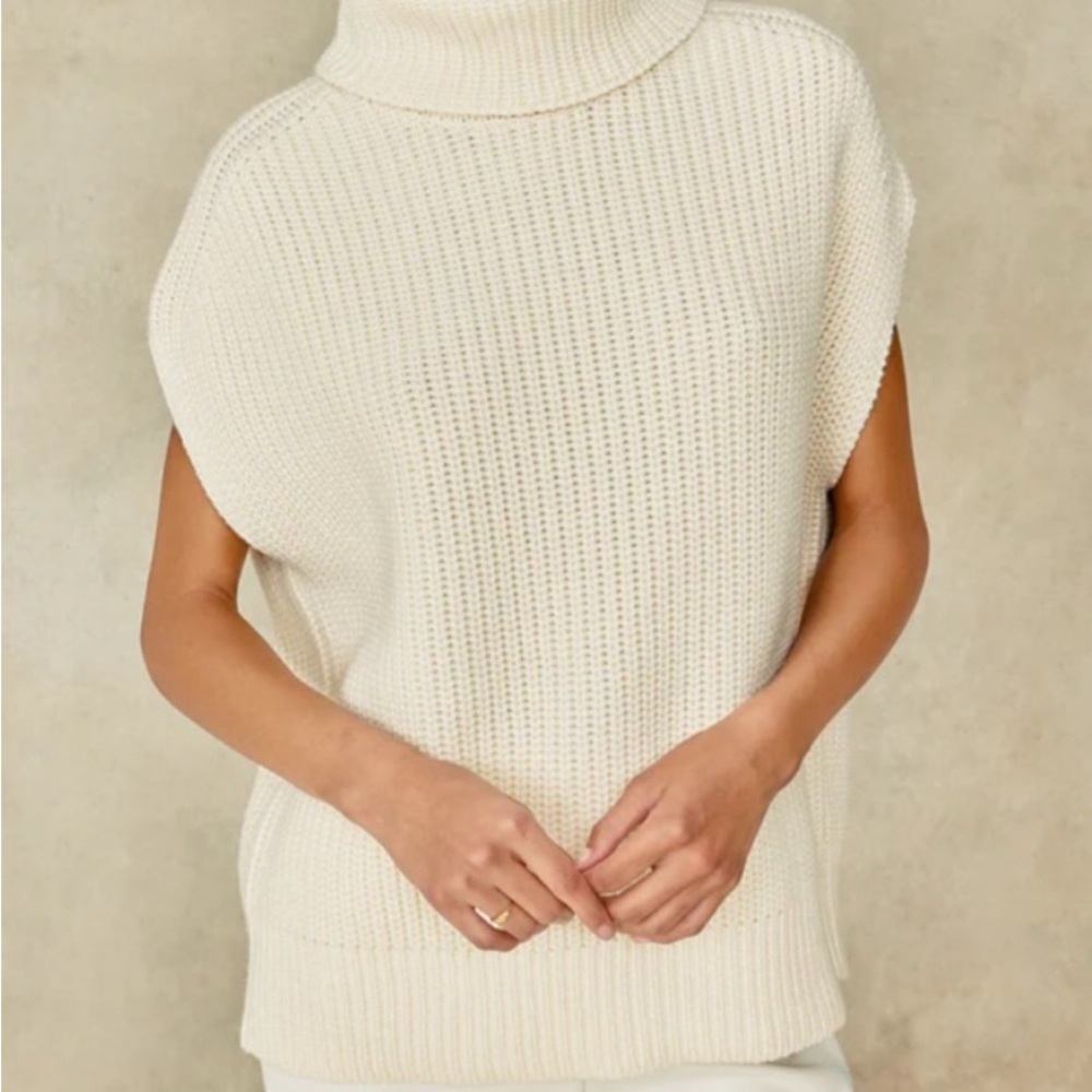 Pearl Elegant 100% Wool Cream Cowl Neck Sweater